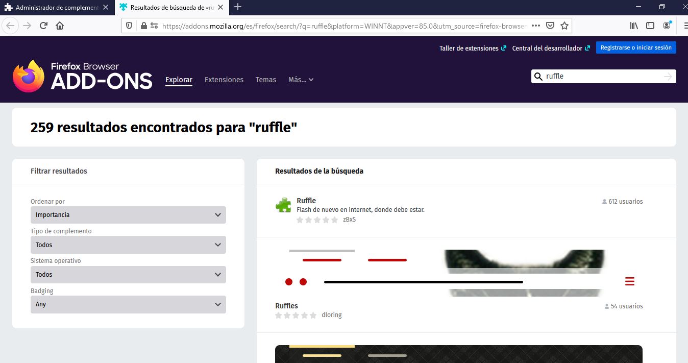 Listado de plugins