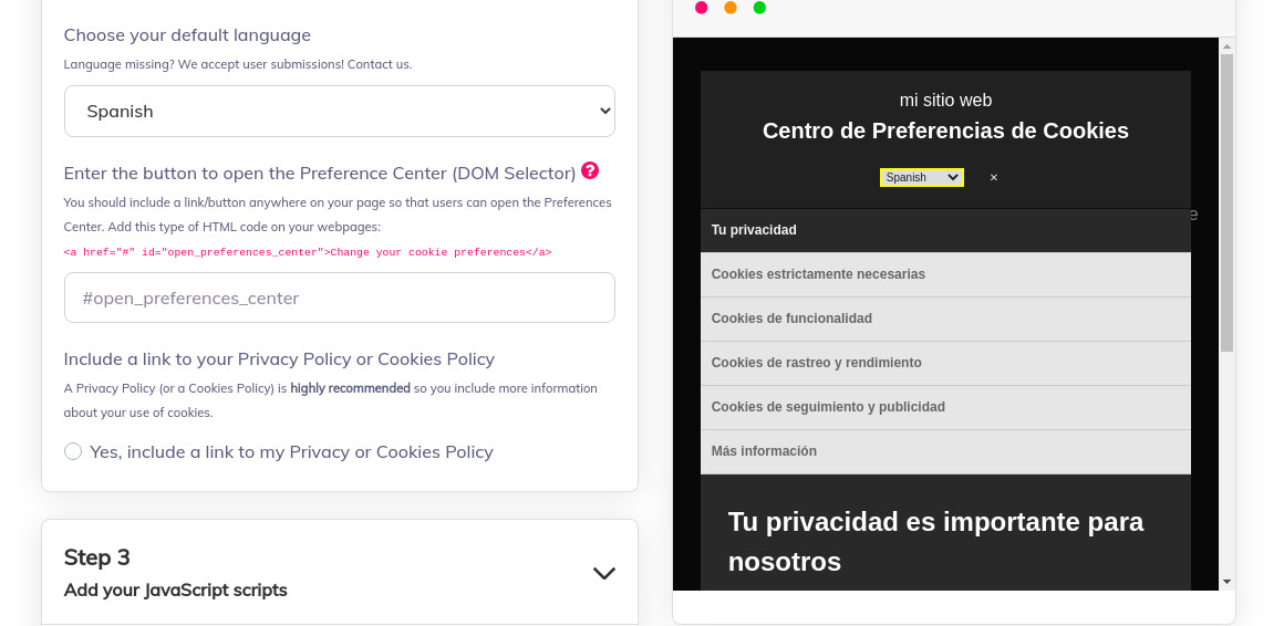Personalización - Idioma