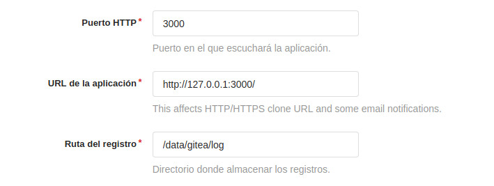 Configuración general